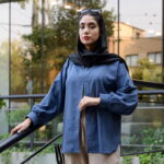 شومیز لینن آبی